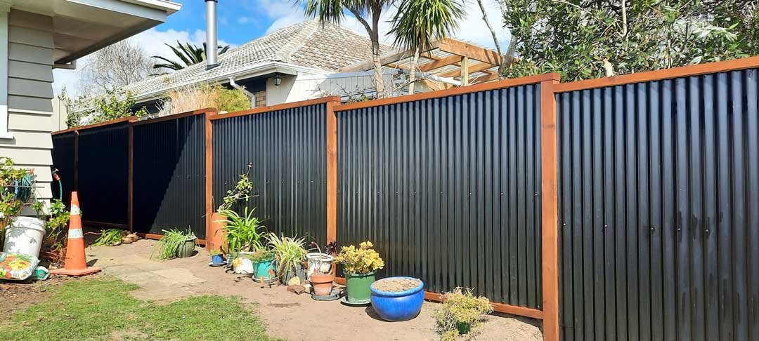 Corrugated Iron and Wood fence